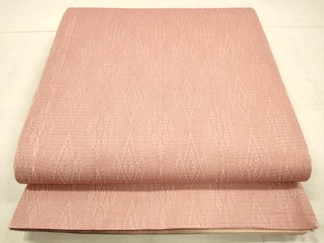 平和屋着物＊夏物 両面 全通柄袋帯 間道 菱文 正絹 逸品 DAAX0251cm