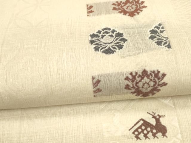平和屋着物＊夏物 九寸名古屋帯 動物花文 さが美扱い 正絹 逸品 DAAX0252cm