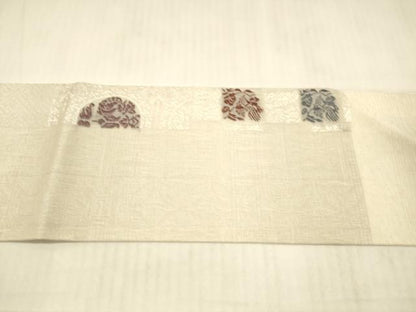 平和屋着物＊夏物 九寸名古屋帯 動物花文 さが美扱い 正絹 逸品 DAAX0252cm