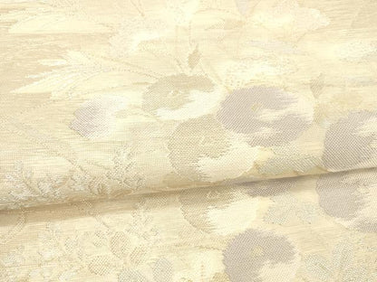 平和屋着物＊夏物 六通柄袋帯 流水草花文 銀糸 正絹 逸品 DAAX0253cm