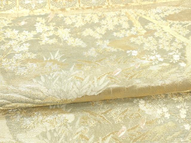 平和屋着物＊夏物 六移柄袋帯 段に障壁 金銀糸 正絹 逸品 DAAX0254cm