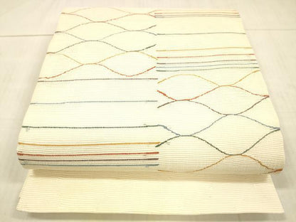 平和屋着物＊夏物 太鼓柄袋帯 抽象文様 正絹 逸品 DAAX0256cm