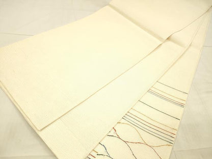 平和屋着物＊夏物 太鼓柄袋帯 抽象文様 正絹 逸品 DAAX0256cm