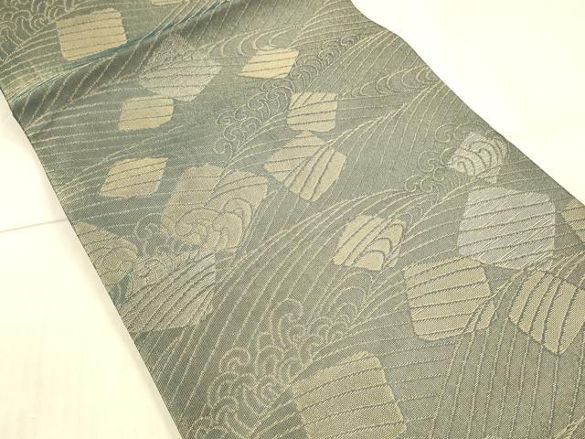 平和屋着物＊夏物 九寸開き名古屋帯 立波文 金銀糸 逸品 DAAX0257cm