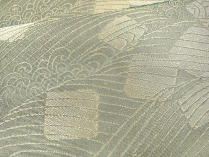 平和屋着物＊夏物 九寸開き名古屋帯 立波文 金銀糸 逸品 DAAX0257cm