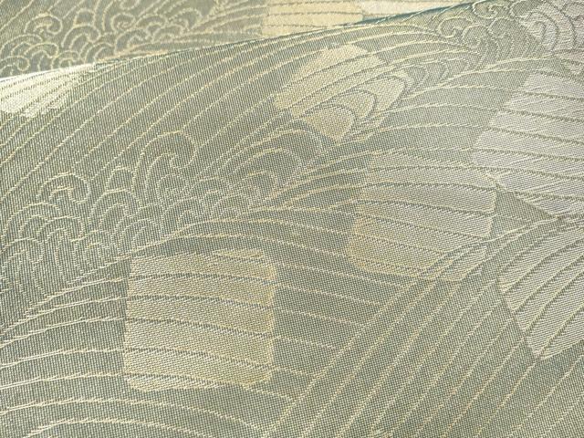 平和屋着物＊夏物 九寸開き名古屋帯 立波文 金銀糸 逸品 DAAX0257cm