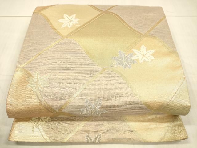 平和屋着物＊夏物 六通柄袋帯 薫風 舞葉文 金銀糸 正絹 逸品 DAAX0261cm