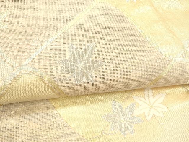 平和屋着物＊夏物 六通柄袋帯 薫風 舞葉文 金銀糸 正絹 逸品 DAAX0261cm