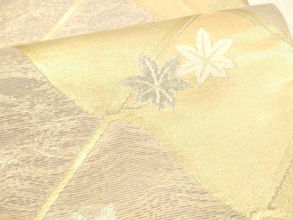 平和屋着物＊夏物 六通柄袋帯 薫風 舞葉文 金銀糸 正絹 逸品 DAAX0261cm