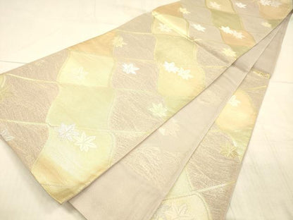 平和屋着物＊夏物 六通柄袋帯 薫風 舞葉文 金銀糸 正絹 逸品 DAAX0261cm