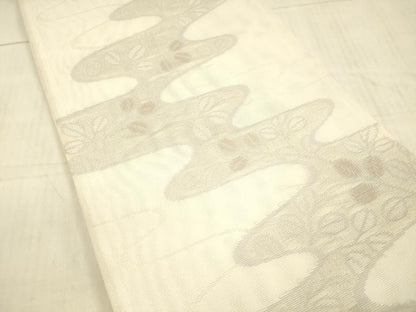 平和屋着物＊夏物　六通柄袋帯　流水草葉文　金糸　DAAX0268cm