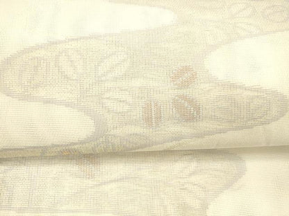 平和屋着物＊夏物　六通柄袋帯　流水草葉文　金糸　DAAX0268cm