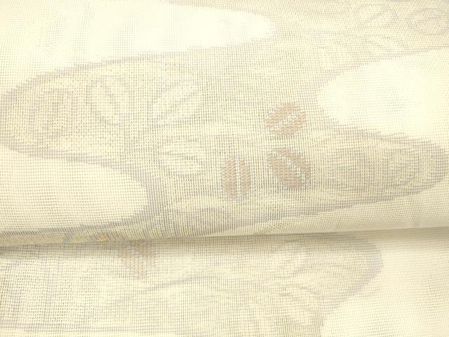 平和屋着物＊夏物　六通柄袋帯　流水草葉文　金糸　DAAX0268cm