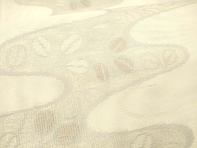 平和屋着物＊夏物　六通柄袋帯　流水草葉文　金糸　DAAX0268cm