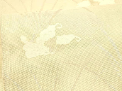 平和屋着物＊夏物 六通柄袋帯 舞蝶草葉文 銀糸 正絹 逸品 DAAX0270cm