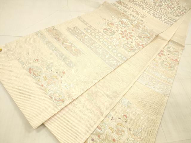 平和屋着物＊夏物 西陣 姫野織物謹製 六通柄袋帯 竜田川 金銀糸 証紙付き 正絹 逸品 DAAX0272cm