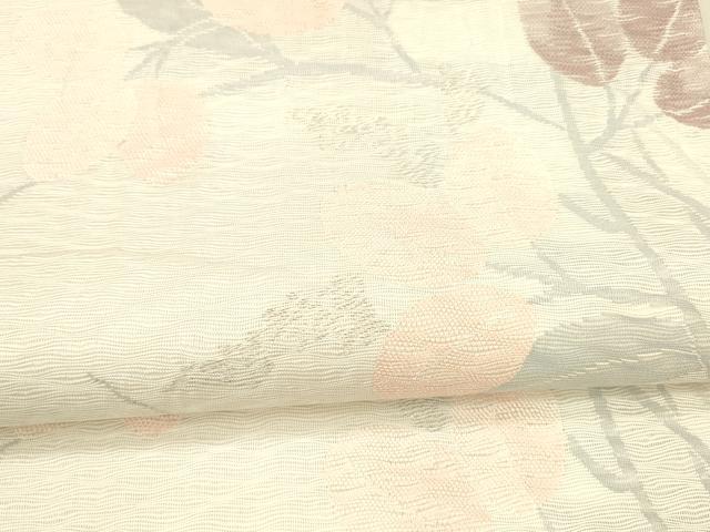 平和屋着物＊夏物　六通柄袋帯　草葉文　正絹　逸品　DAAX0273cm