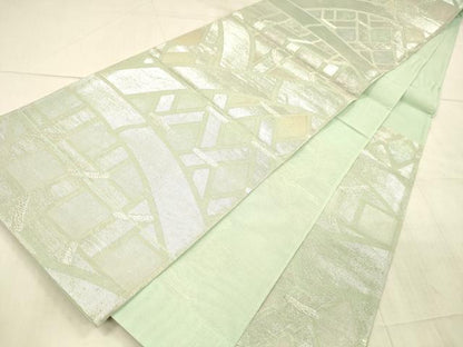 平和屋着物＊夏物 六通柄袋帯 抽象文様 銀糸 正絹 逸品 DAAX0275cm