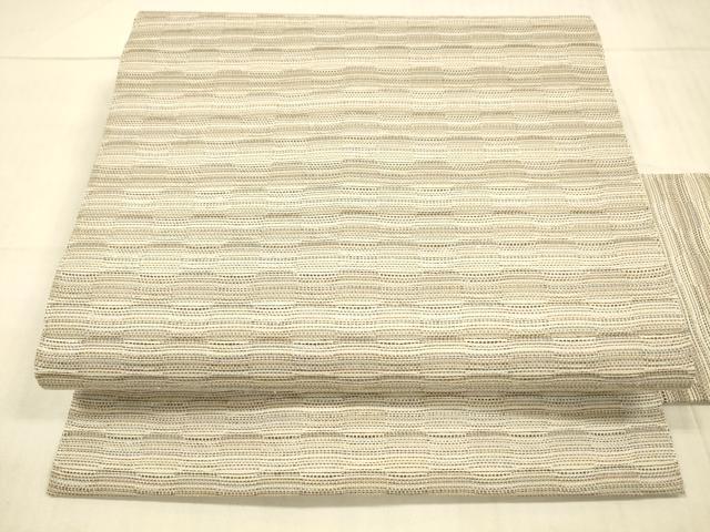 平和屋着物＊夏物 九寸名古屋帯 横段文 金糸 正絹 逸品 DAAX0279cm