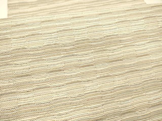 平和屋着物＊夏物 九寸名古屋帯 横段文 金糸 正絹 逸品 DAAX0279cm