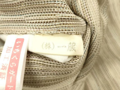 平和屋着物＊夏物 九寸名古屋帯 横段文 金糸 正絹 逸品 DAAX0279cm