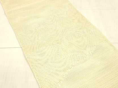 平和屋着物＊夏物　西陣　八寸名古屋帯　流水文　肌色　正絹　逸品　DAAX0283cm