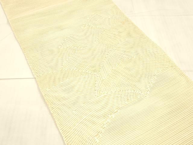 平和屋着物＊夏物　西陣　八寸名古屋帯　流水文　肌色　正絹　逸品　DAAX0283cm