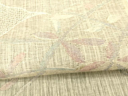 平和屋着物＊夏物 太鼓柄袋帯 草葉文 金銀糸 正絹 逸品 DAAX0287cm