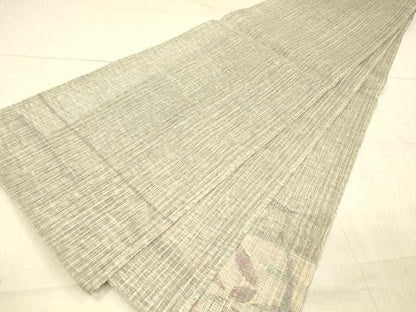 平和屋着物＊夏物 太鼓柄袋帯 草葉文 金銀糸 正絹 逸品 DAAX0287cm