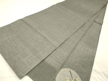平和屋着物＊夏物 太鼓柄袋帯 蜻蛉丸文 銀糸 正絹 逸品 DAAX0291cm