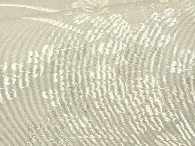 平和屋着物＊夏物 六通柄袋帯 籬草葉文 銀糸 正絹 逸品 DAAX0292cm