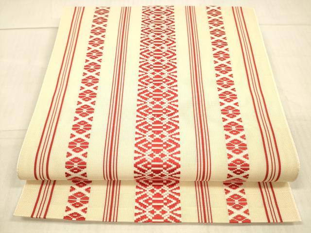 平和屋着物＊夏物　本場筑前博多織　八寸名古屋帯　紗献上　正絹　逸品　DAAX0296cm