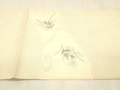 平和屋着物＊夏物 絽綴れ 太鼓柄袋帯 草花文 金銀糸 正絹 逸品 DAAX0297cm