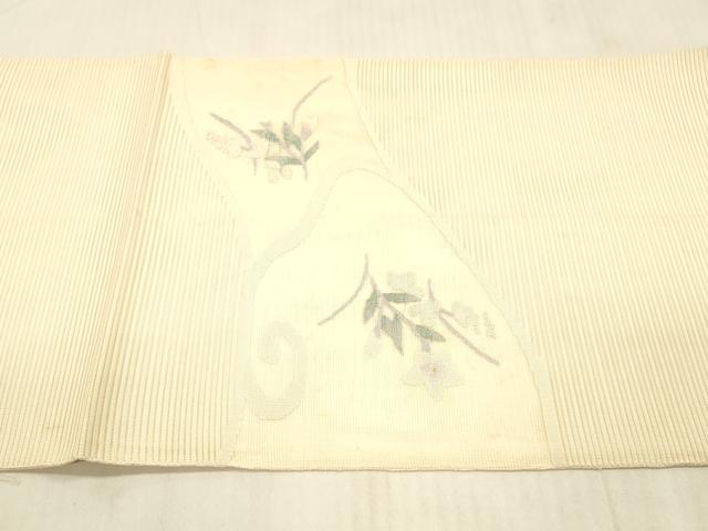 平和屋着物＊夏物 絽綴れ 太鼓柄袋帯 草花文 金銀糸 正絹 逸品 DAAX0297cm