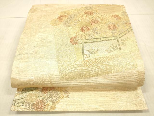 平和屋着物＊夏物 六通柄袋帯 蒔絵模様 金糸 三越扱い 正絹 逸品 DAAX0299cm