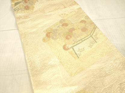 平和屋着物＊夏物 六通柄袋帯 蒔絵模様 金糸 三越扱い 正絹 逸品 DAAX0299cm