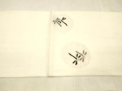 平和屋着物＊夏物 太鼓柄袋帯 蜻蛉丸文 銀糸 正絹 逸品 DAAX0303cm