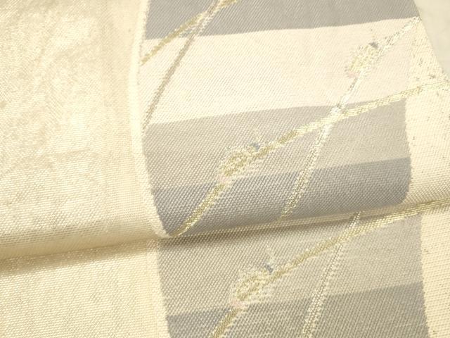 平和屋着物＊夏物 六通柄袋帯 夏虫草葉文 金銀糸 正絹 逸品 DAAX0309cm