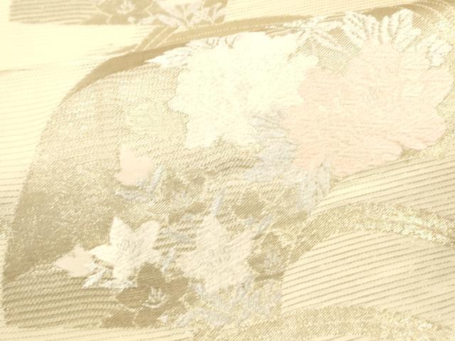 平和屋着物＊夏物 六通柄 京袋帯 唐織 地紙草花文 銀糸 正絹 逸品 DAAX0311cm