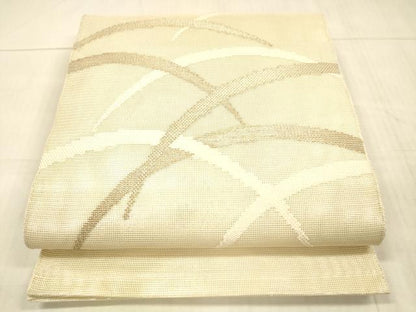 平和屋着物＊夏物　太鼓柄袋帯　草葉文　金銀糸　正絹　逸品　DAAX0312cm