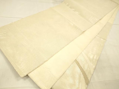 平和屋着物＊夏物　太鼓柄袋帯　草葉文　金銀糸　正絹　逸品　DAAX0312cm