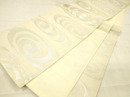 平和屋着物＊夏物 六通柄袋帯 流水文 金銀糸 正絹 逸品 DAAX0314cm