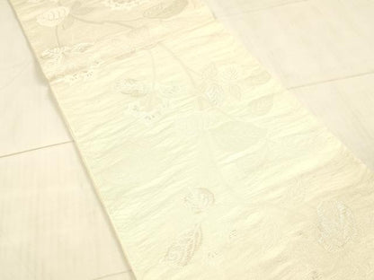 平和屋着物＊夏物 全通柄 本袋帯 草花文 銀糸 正絹 逸品 DAAX0319cm