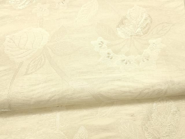 平和屋着物＊夏物 全通柄 本袋帯 草花文 銀糸 正絹 逸品 DAAX0319cm