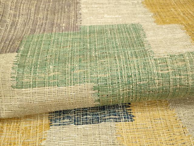 平和屋着物＊夏物 六通柄袋帯 抽象文様 銀糸 正絹 逸品 DAAX0320cm