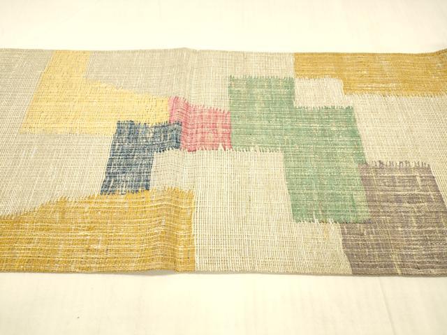 平和屋着物＊夏物 六通柄袋帯 抽象文様 銀糸 正絹 逸品 DAAX0320cm