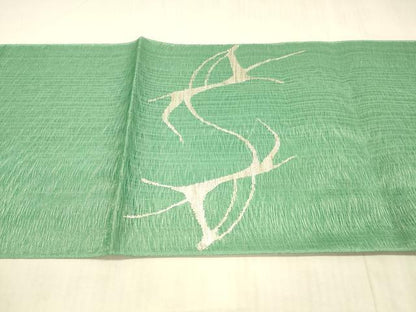 平和屋着物＊夏物　太鼓柄袋帯　鹿　銀糸　正絹　逸品　DAAX0321cm