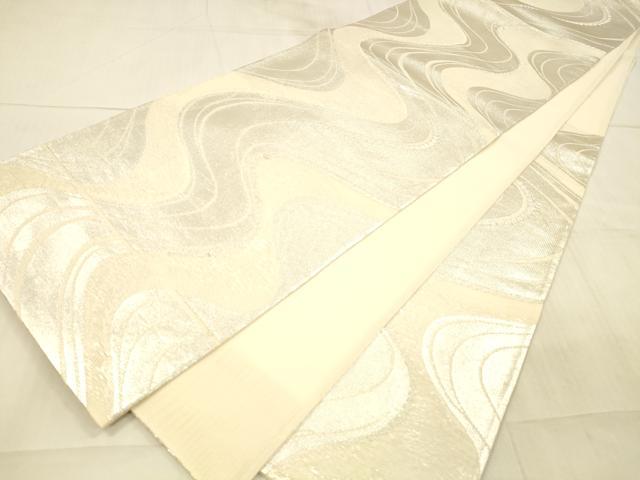 平和屋着物＊夏物 六通柄袋帯 流水文 銀糸 正絹 逸品 DAAX0323cm