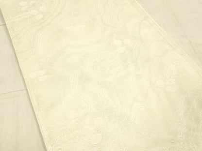平和屋着物＊夏物 六通柄袋帯 流水草葉文 銀糸 正絹 逸品 DAAX0324cm