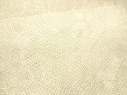 平和屋着物＊夏物 六通柄袋帯 流水草葉文 銀糸 正絹 逸品 DAAX0324cm